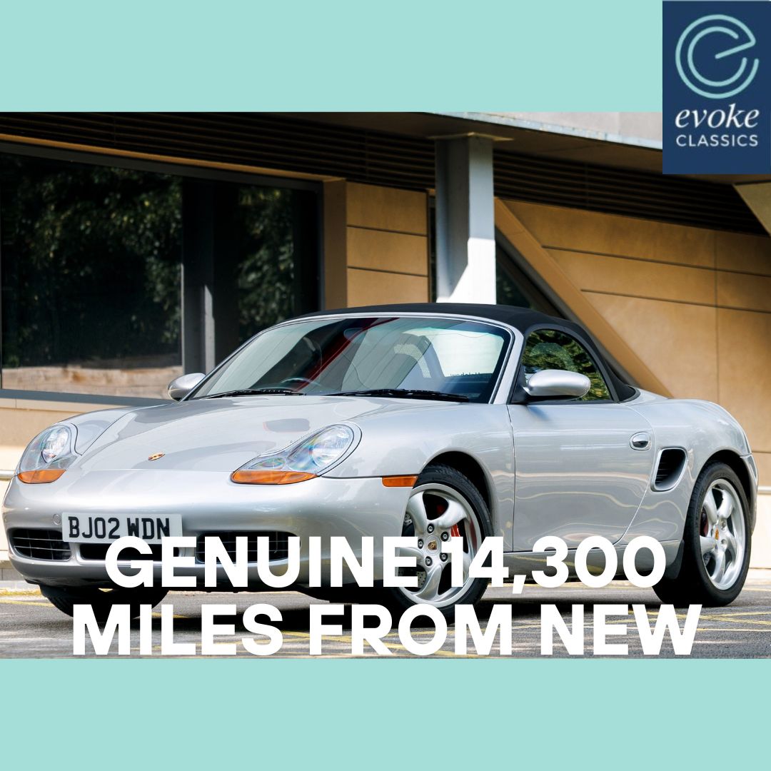 EvokeClassics's tweet photo. LIVE AT AUCTION
2002 Porsche Boxster S 3.2 
https://t.co/cHuMCWMUBy
Genuine 14,300 miles from new
Advisory free MOT until April 2027
Pre-facelift 'S' with desirable 6-spd manual
1 owner car, currently registered in trade
HPI Clear
#BoxsterS #PorscheBoxster #PorscheBoxsterS https://t.co/UsCCfp7L9C