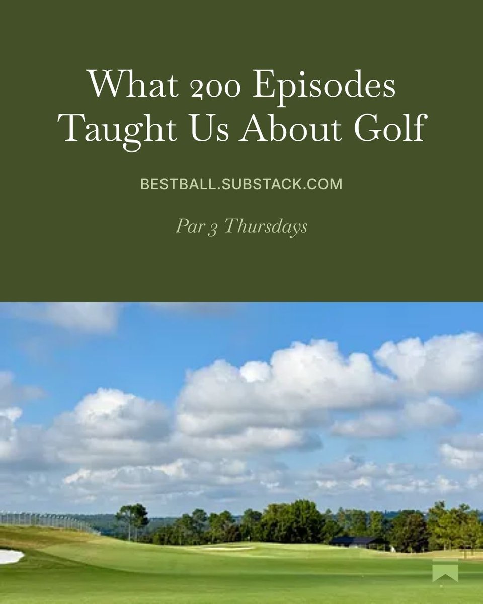 golfBestBall's tweet photo. Lessons learned from 200 episodes full of golf stories...

https://t.co/eBiS1osDpq

#golfstories #BestBall #newsletter #par3thursdays #golfispeople https://t.co/VACJHjciBv