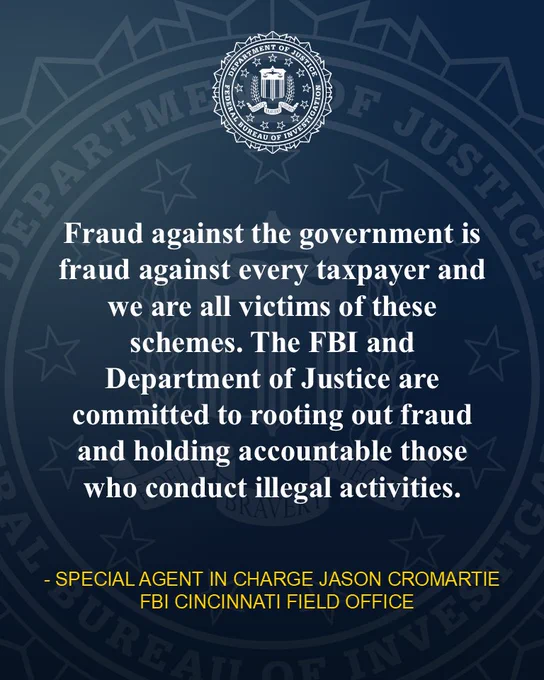 Quote from FBI Special Agent Jason Cromartie emphasizing the commitment to fight government fraud and hold offenders accountable.