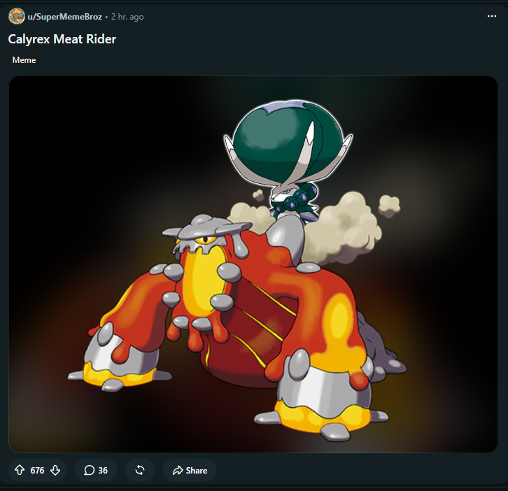 SplashPlateVGC's tweet photo. "i wonder what's going on on r/PokemonChampions"

"oh" https://t.co/zTmYmTmuRD