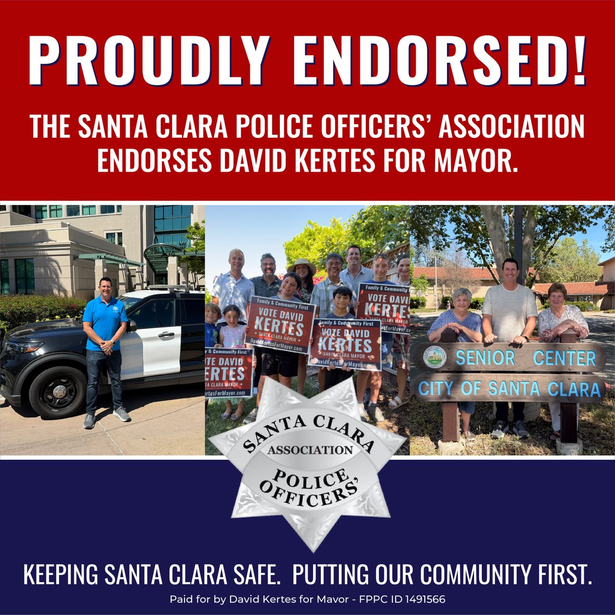 DKertesforMayor's tweet photo. I am deeply honored to earn the endorsement of the Santa Clara Police Officers’ Association. 🤝

Protecting our families, supporting our first responders, and keeping our community safe are top priorities for me. I’m grateful for their support and look forward to working together for a safer, stronger Santa Clara.

#SantaClara #kertes4mayor #CommunityFirst #POA #FirstResponders