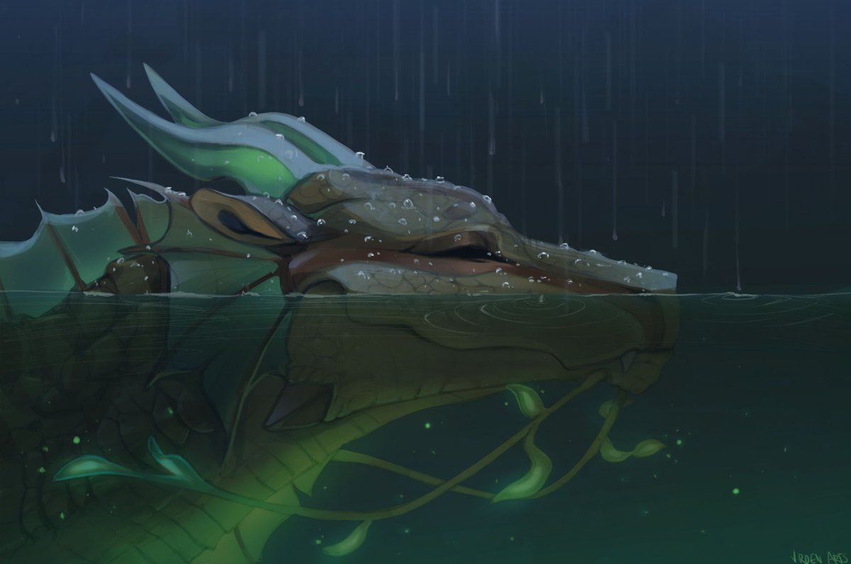 Vroen_Arts's tweet photo. Some personal dragon art! One of my favorite characters having a serene moment in the rain 🌧️

This one took me like 3(?) ish hours. Always love some good crocodile type scales!
#dragon #art https://t.co/b5CT1wAapF