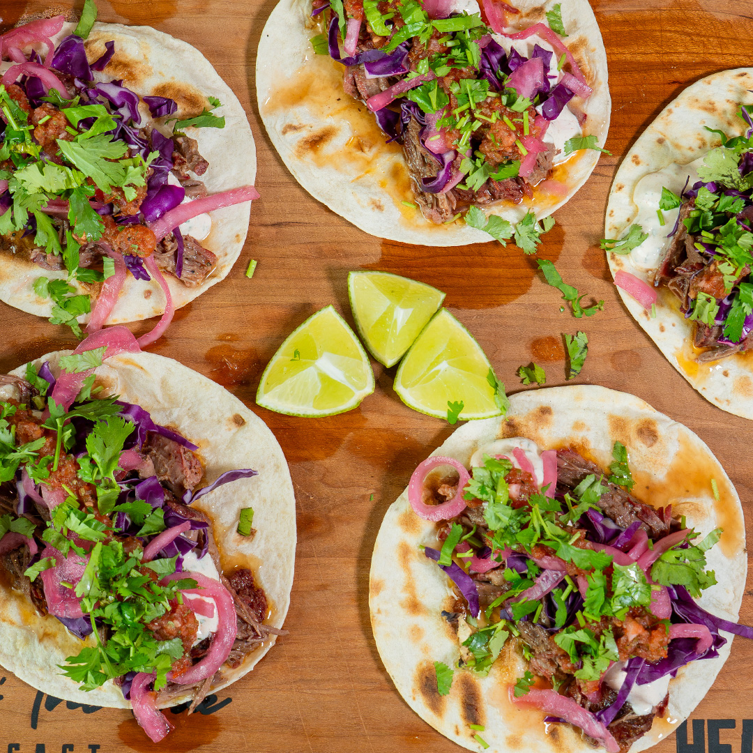 HeathRilesBBQ's tweet photo. Pulled Beef Tacos with Fire Roasted Salsa 🌮🔥 Bob Trudnak joined me in the kitchen for this one, and I can promise you these didn’t last long.

Check out the full recipe video and give these a try:
https://t.co/hh73eDmmth

#HeathRilesBBQ #BobTrudnak #PulledBeef #BeefTacos #TacoRecipe