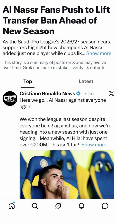 ahmed_840's tweet photo. لا توقفون يا عالميين الهاشتاق واصل لكل العالم والحسابات تتداوله الان ..

مانبي إلا المساواة بالدعم فقط لا غير 🙏🏼

@Cristiano 
@JVSemedo 
@simaocoutinho

#LiftAlNassrTransferBan https://t.co/tN0krwyyka