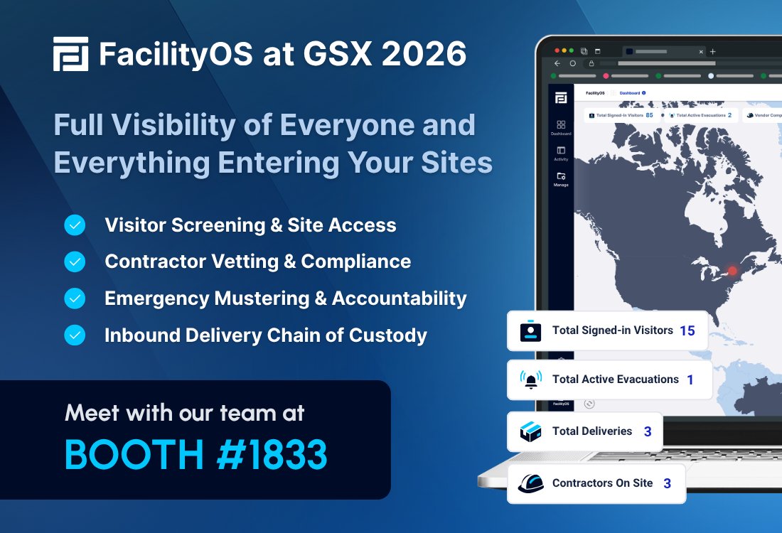 facilityos's tweet photo. In a few weeks, FacilityOS heads to GSX 2026 at Booth #1833. Book a meeting ahead of the show for 10% off, or stop by during the event for a chance to win AirPods 4, with one guaranteed winner every day. https://t.co/5UlIHJ7wsY #GSX2026 https://t.co/z5Hv0K9F4R