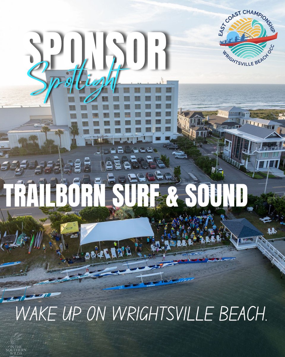 EricFruehack's tweet photo. Sponsor Highlight: Trailborn Surf &amp; Sound, a premier Wrightsville Beach waterfront destination and proud East Coast Championships supporter. Stay steps from the race, relax by the water, and enjoy the island. https://t.co/jhTljQF4hE