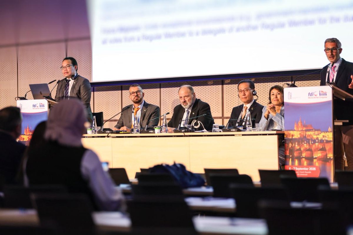 fdiworlddental's tweet photo. The 2026 World Dental Parliament has officially begun in Prague! 🌍

FDI's leadership and members have come together to discuss key issues and vote on decisions that will shape the organization's future. 💬 Stay tuned for highlights and updates from the Parliament over the coming days.