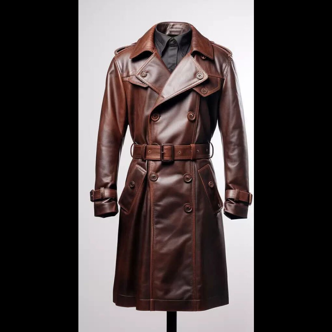 BusterNaran8mo's tweet photo. Men's premium brown genuine leather trench coat with a timeless double-breasted design, adjustable waist belt, and sophisticated long silhouette. Perfect for winter, travel, casual wear, and formal occasions. https://t.co/r8y5rc7Iel