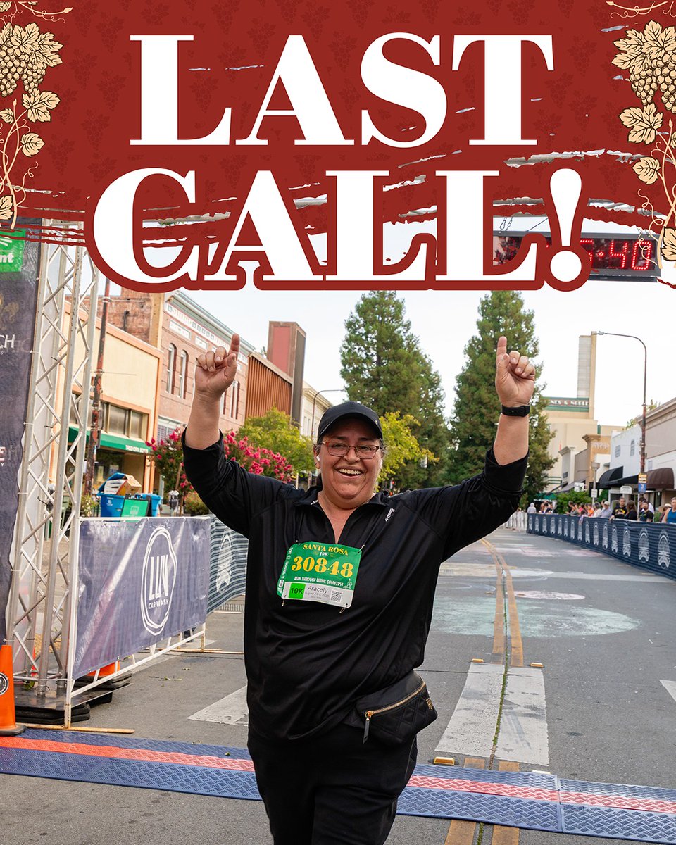 ZackaryShabf's tweet photo. Last call to join Wine Country’s biggest running weekend. 5K, 10K, volunteer, and group options await. Chase miles, support the community, or make a weekend of it at the Santa Rosa Marathon. https://t.co/4EMBpOBX6Y