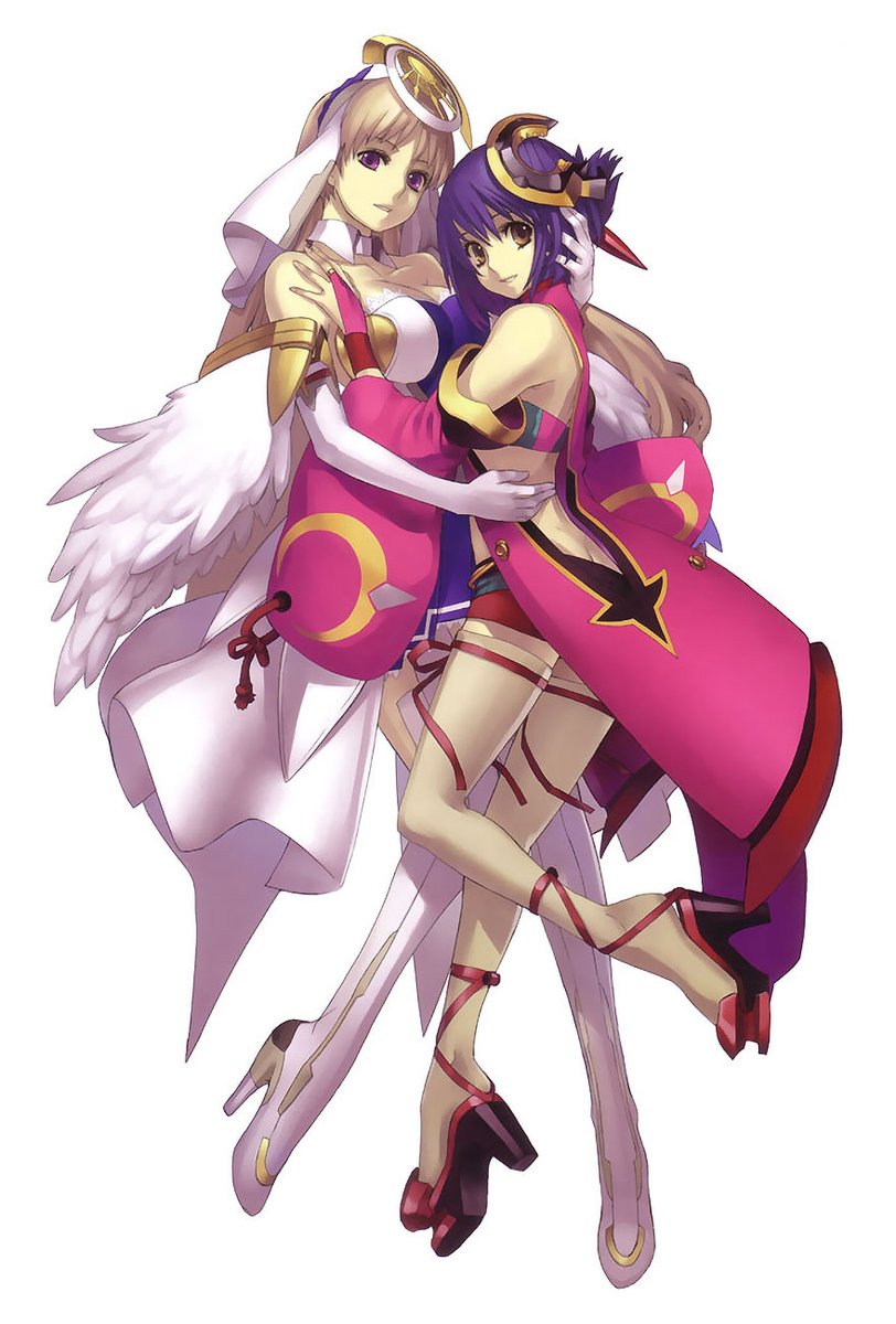 creativeuncut's tweet photo. Cloche Leythal Pastalia and Luca Trulyworth from Ar tonelico II: Melody of Metafalica by artist S.E.C (Nagi Ryo). 

More art from the game: https://t.co/RArsvjJ6Lz https://t.co/iyZQqHeMar