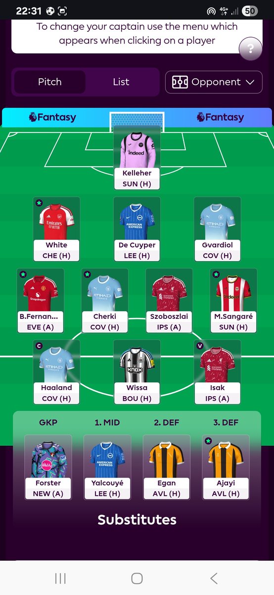 browne_gav's tweet photo. Free hit locked and loaded, rogers and Pedro back for hull next week.
Did we FH or wildcard.
Wheres the ballers that rolled 
Overall rank 74k 
Decent start 
#fpl https://t.co/Jid2tRvBTb