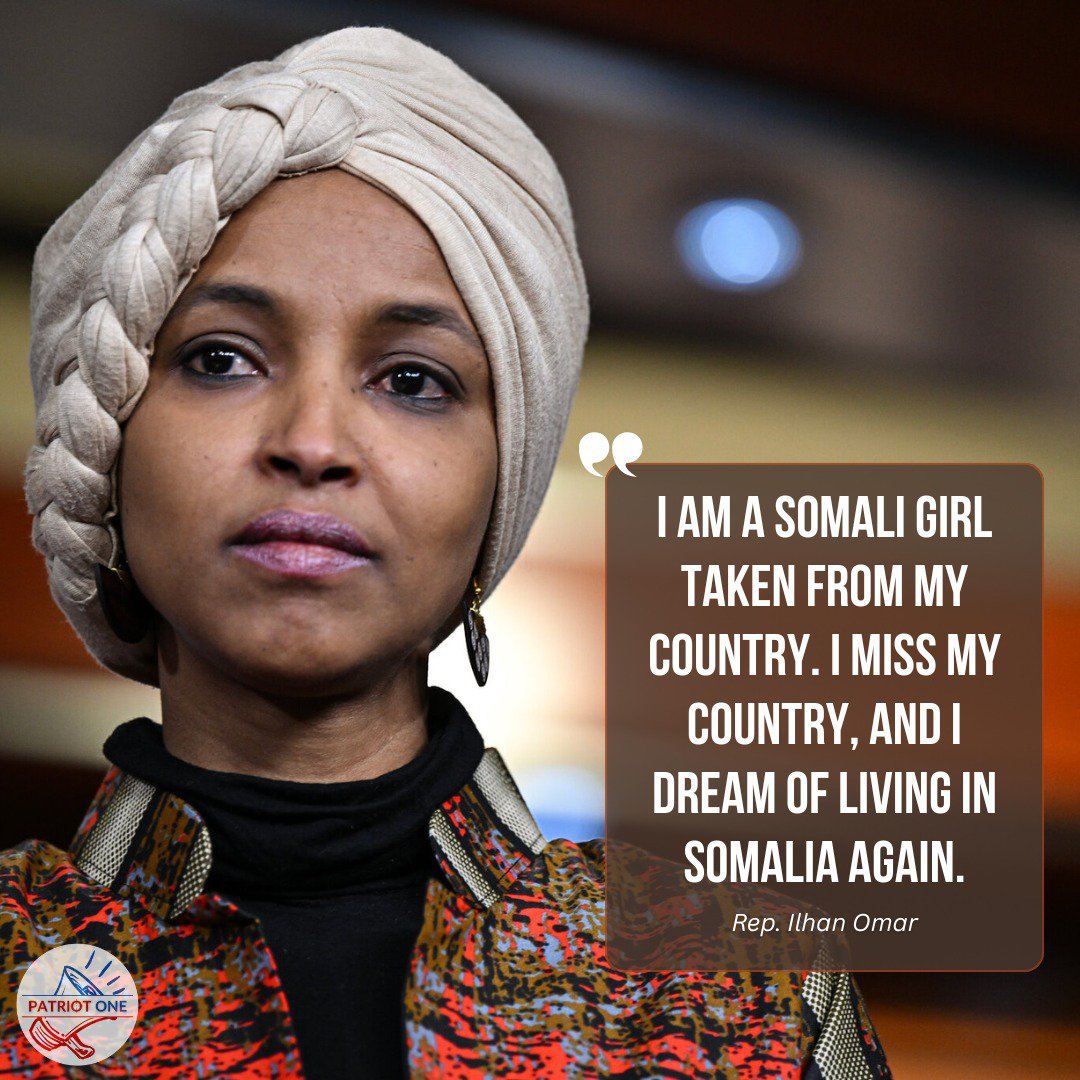 IvankaTrumpQFS's tweet photo. ILHAN OMAR: “I am a Somali girl taken from my country. I miss my country, and I dream of living in Somalia again.”

What's your advice for her? https://t.co/Tkk74aj7QQ