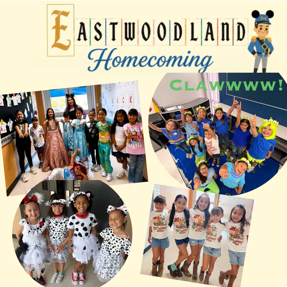 EsHeight's tweet photo. Students and staff participate in Eastwood HS  "Eastwoodland" Homecoming by dressing up all week. From Heroes VS Villains to Group Coordinated outfits, Eagles show their spirit 🤩💙💛 @rachblair11 #ExcellenceByDesign https://t.co/NZbxDVU1we