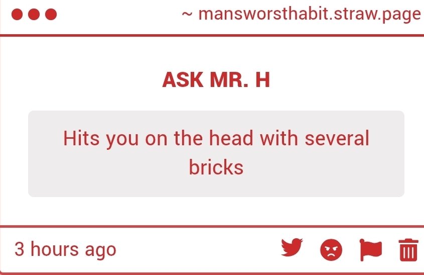 MANSWORSTHABIT's tweet photo. GENUINELY WHAT IS WRONG WITH YOU PEOPLE? DO YOU NOT HAVE BETTER SHIT TO DO THAN. HIT ME WITH BRICKS????? I HATE HUMANITY https://t.co/Jniy9gE9R4