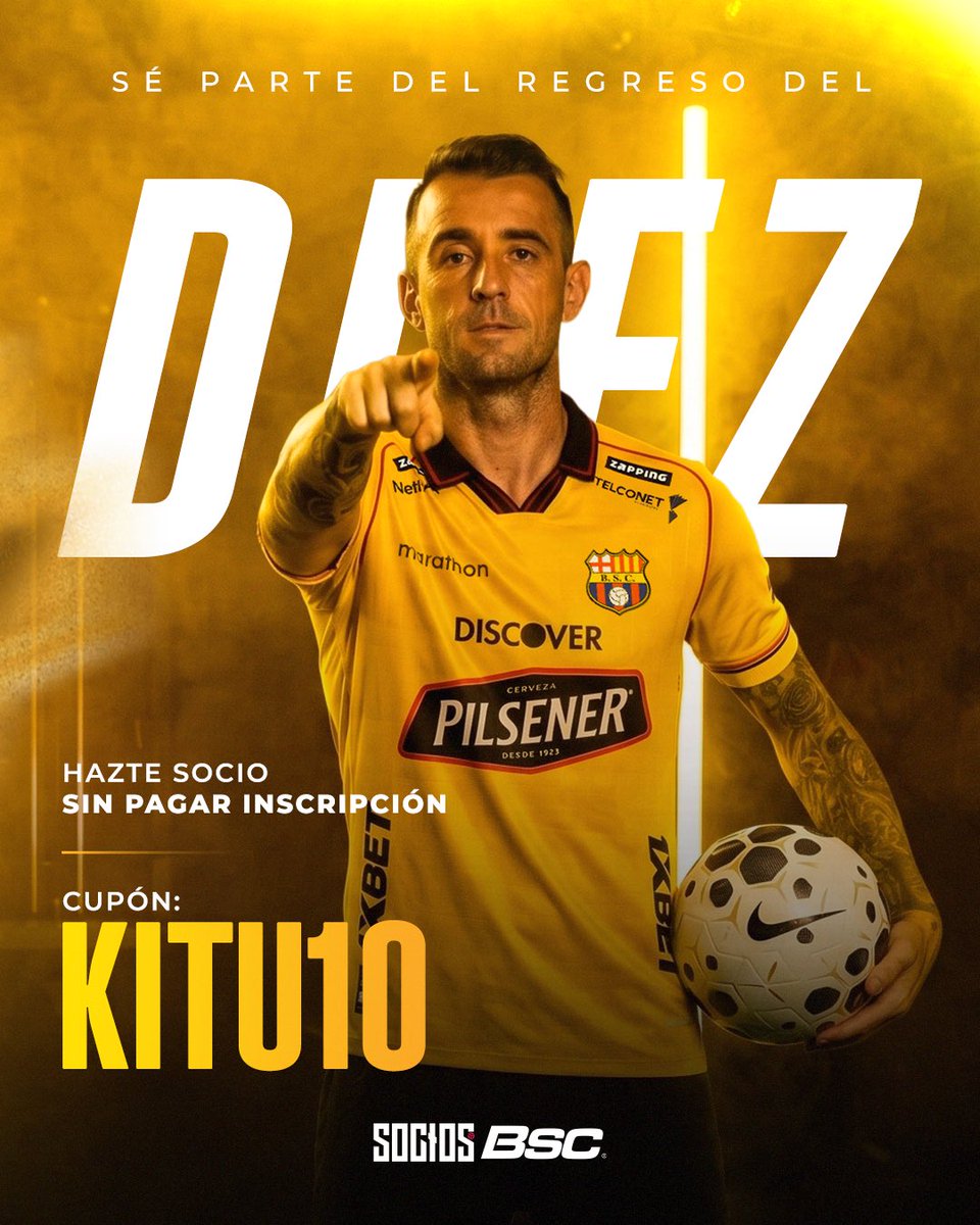 sociosbsc's tweet photo. El Kitu volvió. Y tú puedes ser parte 💛

Hazte socio con inscripción GRATIS usando el cupón 𝗞𝗜𝗧𝗨𝟭𝟬 🪪

👉 https://t.co/9AsDz6YSbc

#ElRegresoDel10
#VamosÍdolo https://t.co/noW1SyomSC