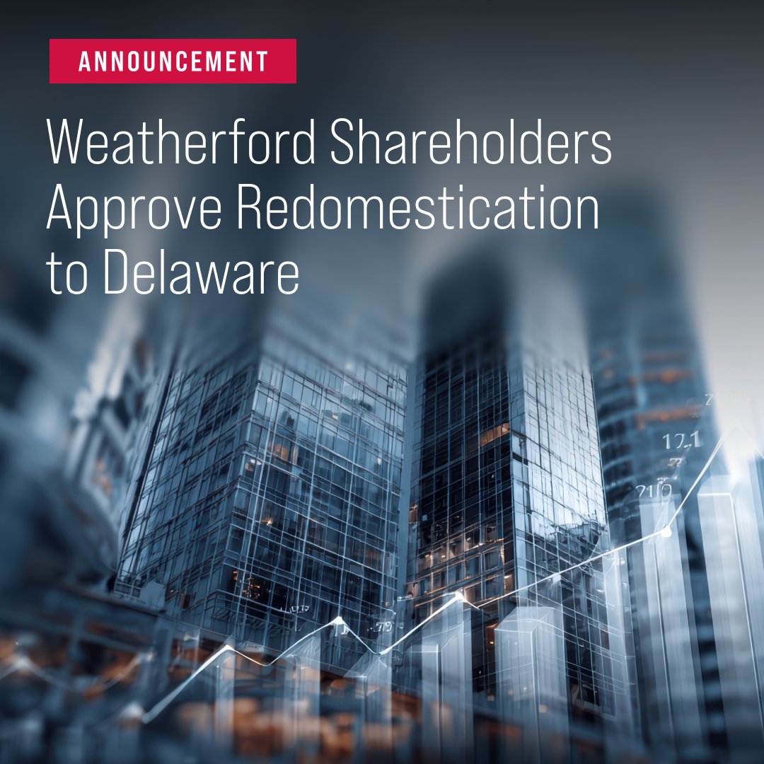 WeatherfordCorp's tweet photo. Girish Saligram, Weatherford’s President and Chief Executive Officer, commented, “We appreciate the strong support from our shareholders and their confidence in Weatherford's strategy." Read the full press release: https://t.co/WrbFBKbp10

#Weatherford #WeatherfordNews https://t.co/tkWPKoGnhg