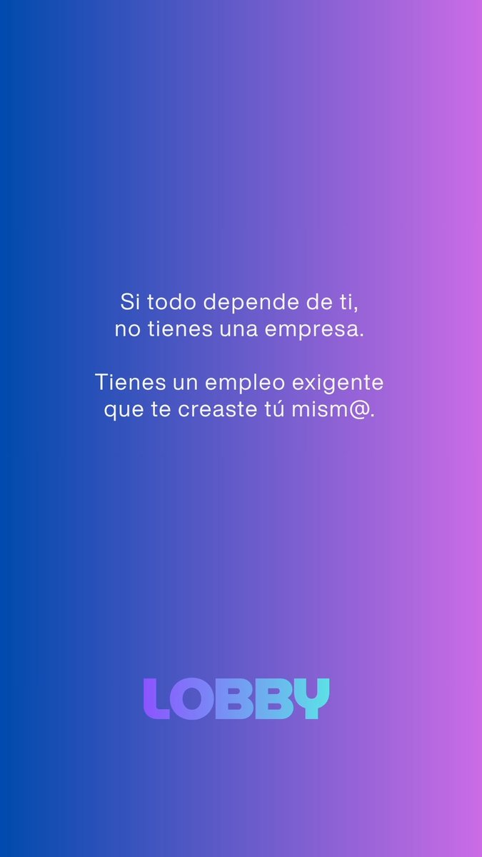 lobbyfreelancer's tweet photo. Si todo depende de ti,
no tienes una empresa.

Tienes un empleo exigente
que te creaste tú mismo.

Aprende a desarrollar un sistema 👉🏻 https://t.co/9X7YEEZsM6 https://t.co/jplFWg8rVd