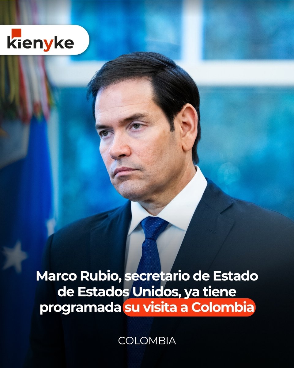 kienyke's tweet photo. Marco Rubio (@marcorubio) visitará Colombia la próxima semana para reunirse con el presidente Abelardo De La Espriella (@ABDELAESPRIELLA)  en Barranquilla.

La agenda estaría centrada en cooperación bilateral, seguridad, lucha contra el narcotráfico y el fortalecimiento de las relaciones entre Colombia y Estados Unidos.

#Colombia #EEUU #MarcoRuvio