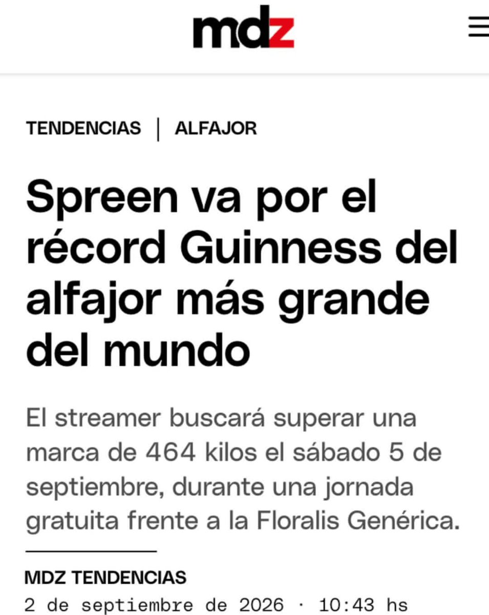 LuniiSpr's tweet photo. Este sábado Spreen y GIGA van a hacer historia con el alfajor más grande del mundo y vamos a poder presenciar está locura ;) https://t.co/JfKulxvADz