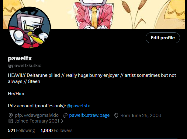 pawelfxkulkid's tweet photo. BIG THOUSAND!!!!!!! THANK YOU SM GUYS this GENUINELY means so much to me 🥺🥺i literally never thought i'd even get to 100 so an extra zero on top of that is actually crazy. I've met many wonderful people here on utdrtwt and im not planning on leaving any time soon ❤️‍🩹❤️‍🩹 https://t.co/hyveybdox6