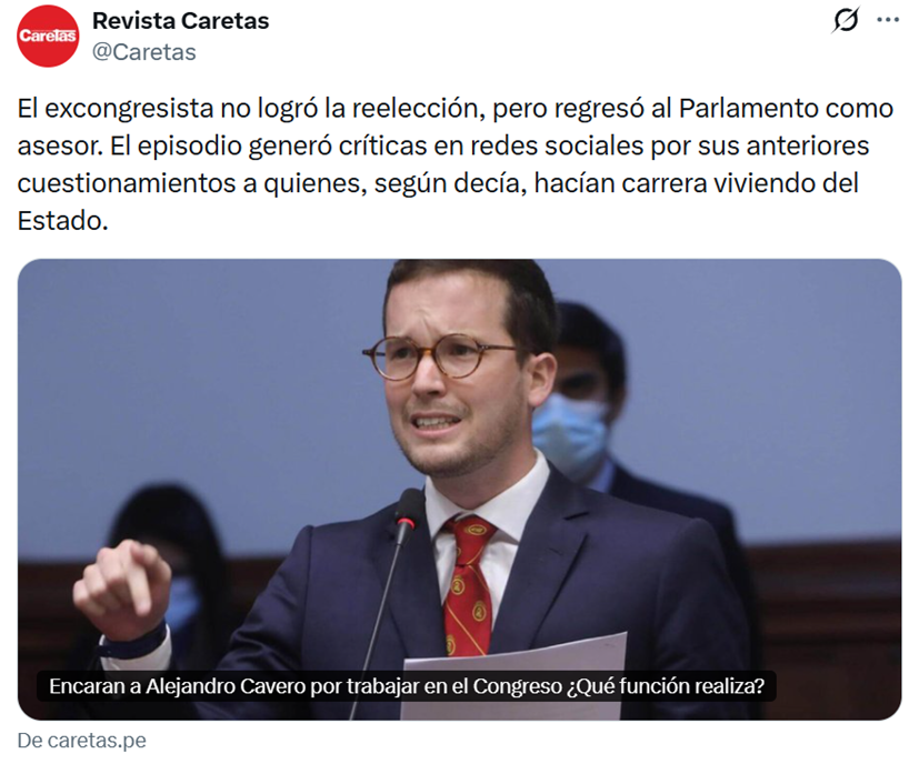 omneco's tweet photo. A este caviar en los últimos 5 años le pagamos mas de 2 millones de soles, no recuerdo algo importante que haya hecho en el congreso en este periodo pasado, y a pesar que la poblacion le dijo no te queremos en el congreso, ahora ingresa por la ventana y ganará otros 2 millones en los proximos años.
Son estas decisiones que dañan la imagen del @congresoperu , podrá ser legal este contrato pero le quita legitimidad a la gestión congresal
algún "padre del patria"  hará algo?