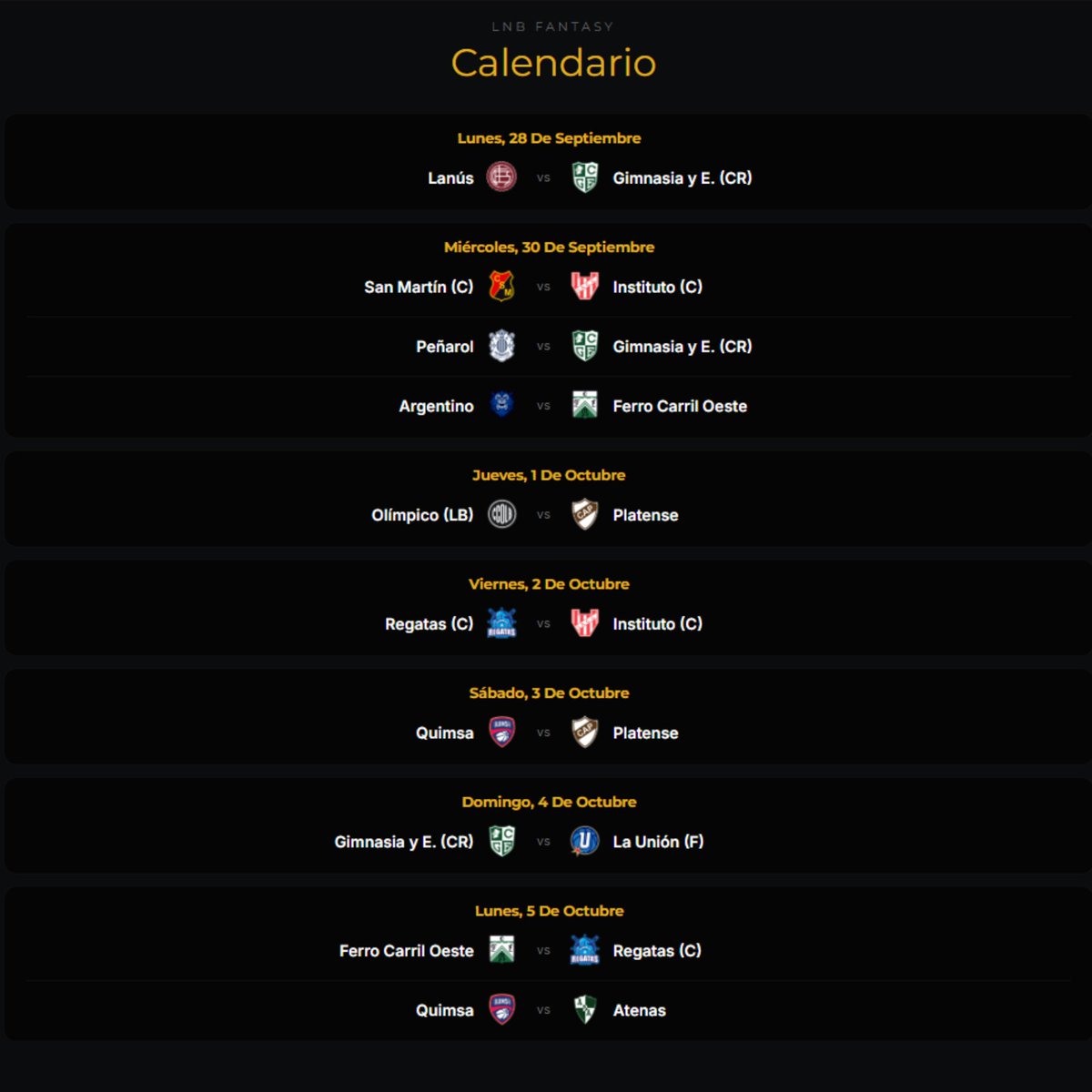LNB_Fantasy's tweet photo. Novedades!

1- La Liga ya hizo oficial los primeros partidos del calendario y ya se pueden ver en https://t.co/eae7x9zLEW https://t.co/d61WjHFog0