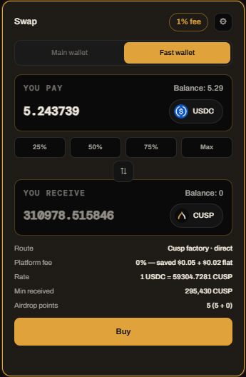 thecusp_'s tweet photo. Fast wallets are available again! 
Buy and sell any #arc token quickly without having to sign any transactions. Your fast wallet is created from your main wallet, and you are responsible for it.
Just buy fast from our platform. https://t.co/40Q9Occa5w