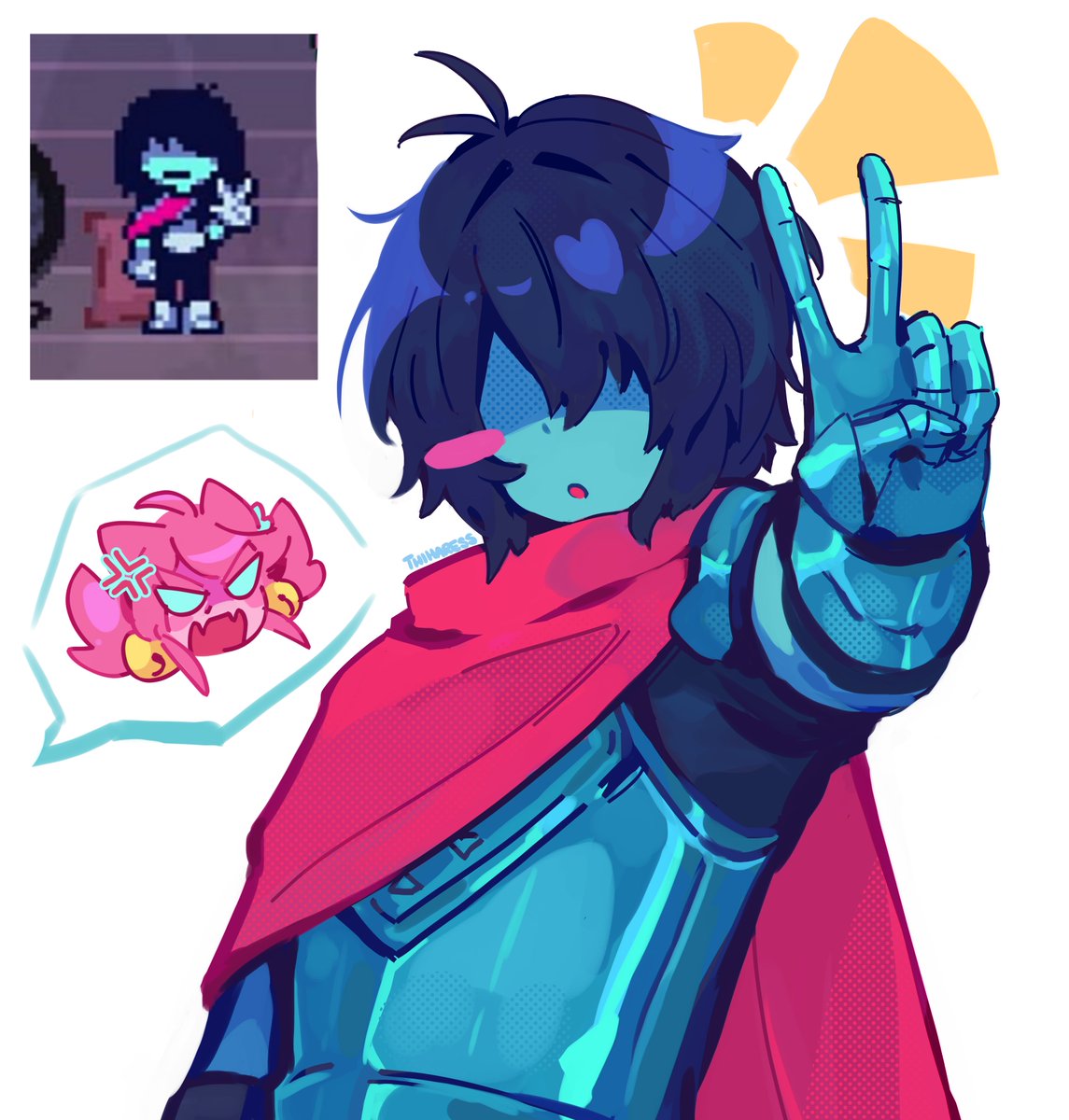 thiharess's tweet photo. gottawin!!!!!!!!✌️✌️✌️ #deltarune https://t.co/EU8kDw5pZj