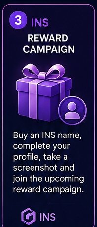 husrab's tweet photo. 3️⃣ INS Rewards 🎁

Buy an INS name, complete your profile, take a screenshot, and participate in the upcoming reward campaign.

Early participation could be more exciting than ever! 👀

#InterLink #ITLG #ITL https://t.co/mioYW4AHiP