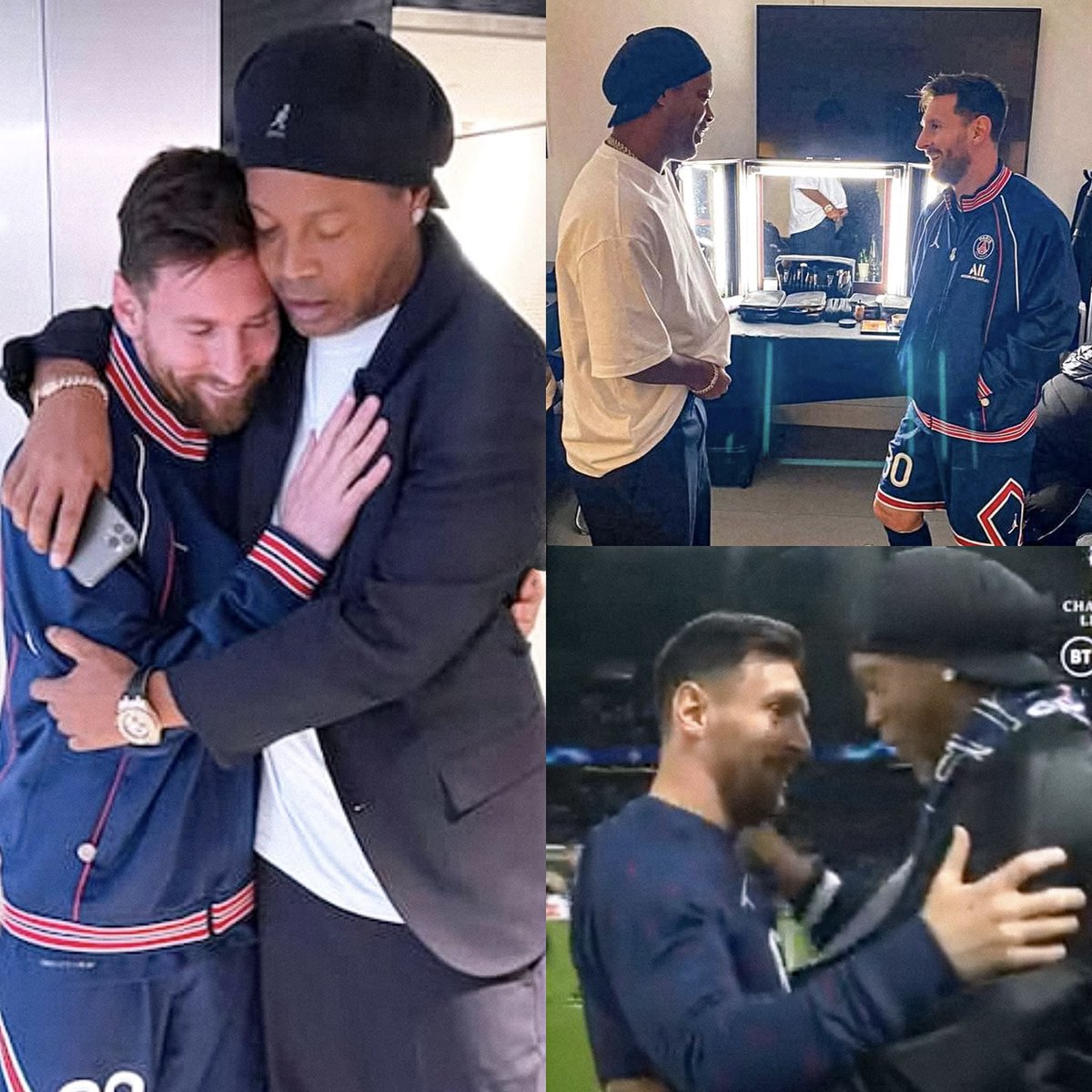 MotivacionesF's tweet photo. RONALDINHO: "Cuando Messi estaba en París y disputó un partido contra el Manchester City en la Champions League, lo vi antes del partido, lo abracé y le dije: 'Me hiciste sentir orgulloso de ti en Barcelona, hiciste que el mundo disfrute por ti y eres el mejor.

Él me respondió: 'Es un honor para mí que asistas al partido de hoy, si marco un gol, será para ti'.

"Entro al campo y anotó un hermoso gol y lo más hermoso fue que algunos espectadores se voltearon hacia mí y empezaron a felicitarme como si él fuera mi hijo. Eso me hizo sonreír y me sentí orgulloso."

"Hay gente que dice que yo soy su maestro pero en realidad Messi es el maestro y yo soy el estudiante. Todos los jugadores de fútbol son estudiantes de Messi, porque aprenden fútbol de él".

QUE DUPLA 🇧🇷🇦🇷