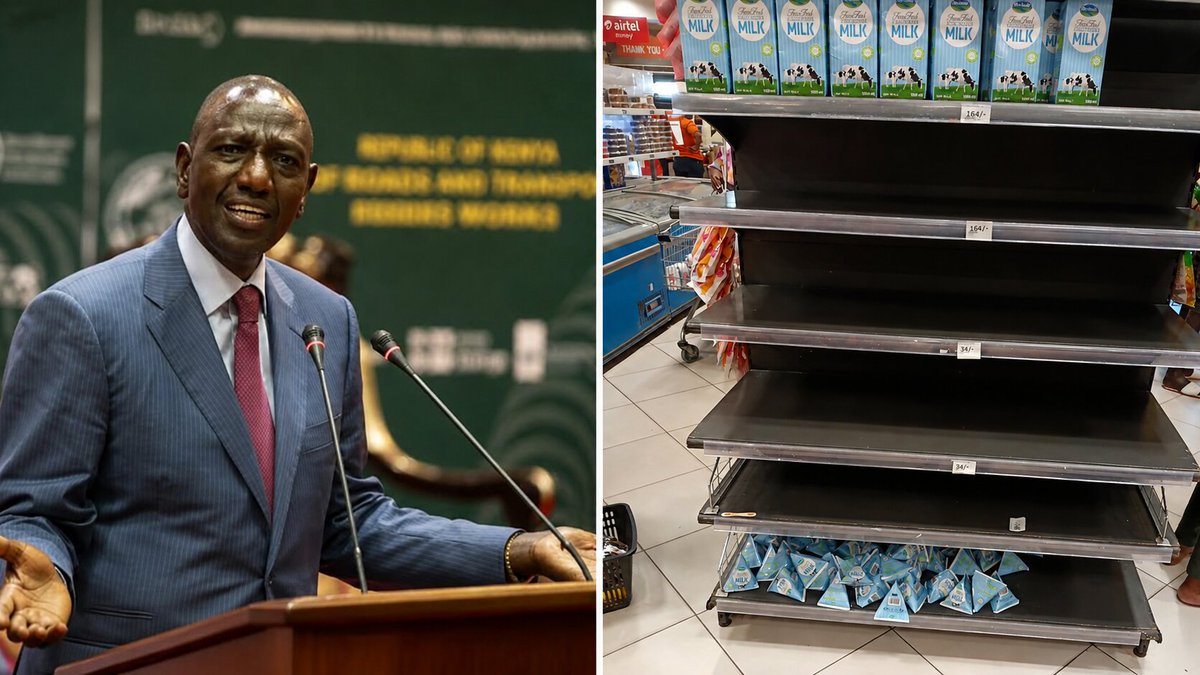 sholard_mancity's tweet photo. Something doesn’t add up with Kenya’s milk situation.

Supermarkets are now rationing milk. At Naivas in Mombasa, shoppers are being limited to a maximum of 6 packets.

Yet yesterday, KDB said there is no milk shortage, only a roughly 3% reduction in supply.

So we checked.

We visited several supermarkets in Mombasa and Nairobi yesterday. Some had no milk at all. Others had notices telling customers to buy a maximum of 6 packets.

Now the government says it is planning to import milk to address what it describes as a nationwide shortage.

If the shortage is only 3%, why are supermarkets rationing milk and why are some shelves completely empty?

And why does this feel more severe than previous droughts, when we didn't see rationing and empty shelves on this scale?

As I said yesterday, we are also following reports that a shipment of powdered milk from China is already on its way to Kenya. We’ll share more once we verify the details.