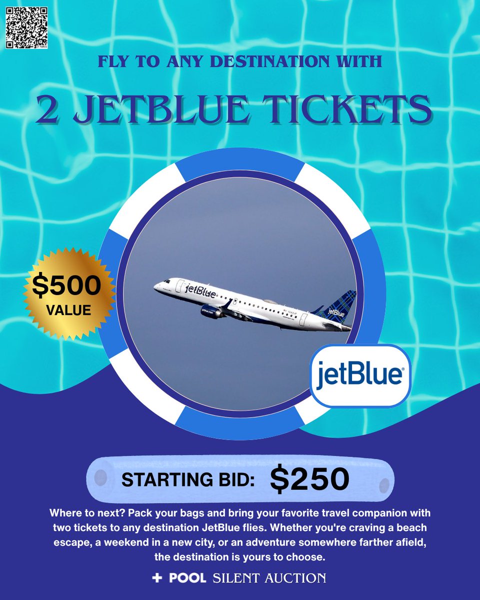 pluspoolny's tweet photo. Our Summer Pool Party Silent Auction is live! Bid now for NYC events, getaways, wellness, fashion &amp; more. https://t.co/OLzD1GEDnW 🎉 #SummerPoolParty Thank you @sailingnyc @StubHub @JetBlue &amp; Knosis Wellness Center! https://t.co/eqah4rbGXl