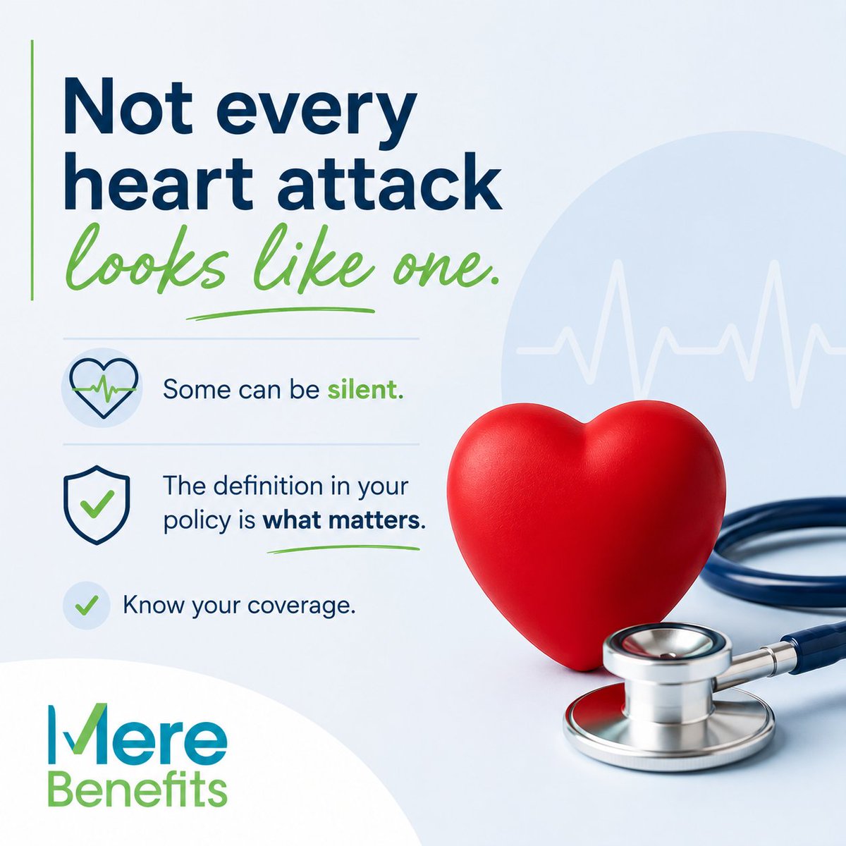 MereBenefits's tweet photo. ❤️ Not every heart attack looks like one. Some can be “silent,” and insurance policies may have specific definitions for what qualifies as a covered heart attack. The definition matters. Know your coverage. 📋 😉

#SimplyForYourBenefit #InsuranceTips #HeartAttackCoverage https://t.co/77GYZUHcPh
