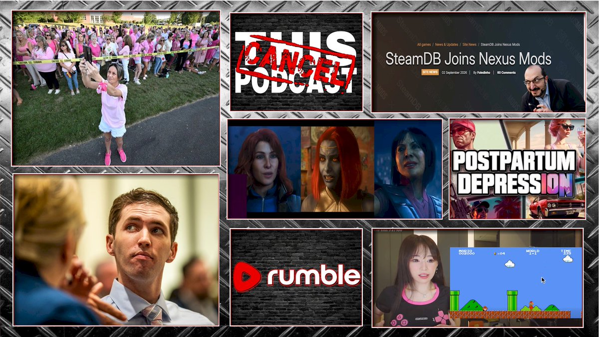 CancelThisPod's tweet photo. NEW CTP tonight at 11:15 PM EST - we'll talk Clancy trial developments, Tyler Robinson trial developments, Venezuelan Oil, PS5 Wolverine's ugly new look, GTA VI devs crying at criticism, NexusMods takes SteamDB, and a lot more! Join us! Link below! @rumblevideo
@masteringrumble https://t.co/RaUtV3VCA9