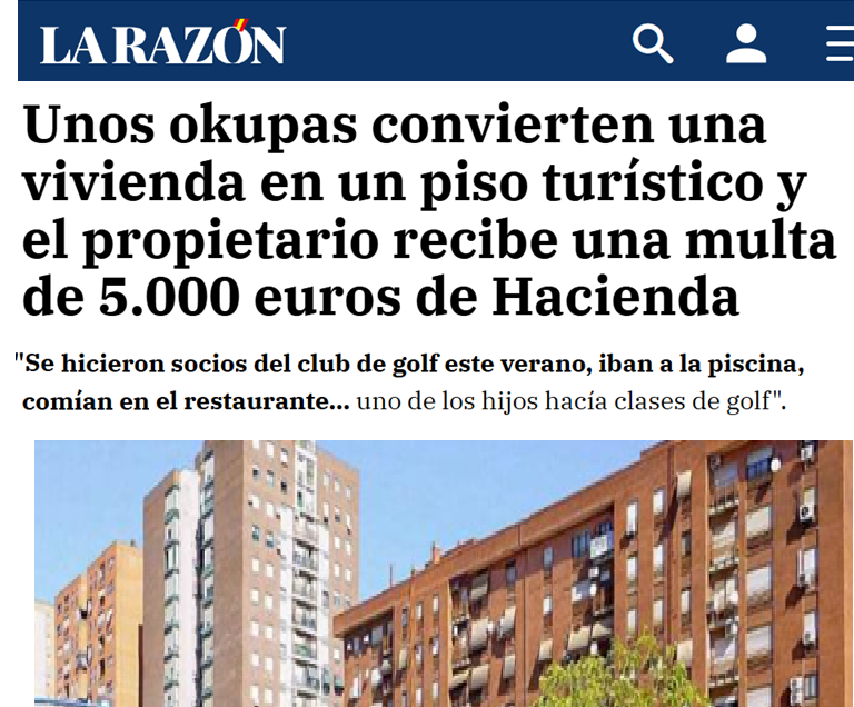 CCivicaCatalana's tweet photo. Unos okupas ponen su piso okupado en alquiler turístico y cobran cantidades importantes

Al no tener licencia el piso, Hacienda multa al propietario y le retiene la nómina

Los okupas se hacen socios del club de golf pero no son desalojados por "vulnerables"

La España de Sánchez https://t.co/iTe61mNBSl