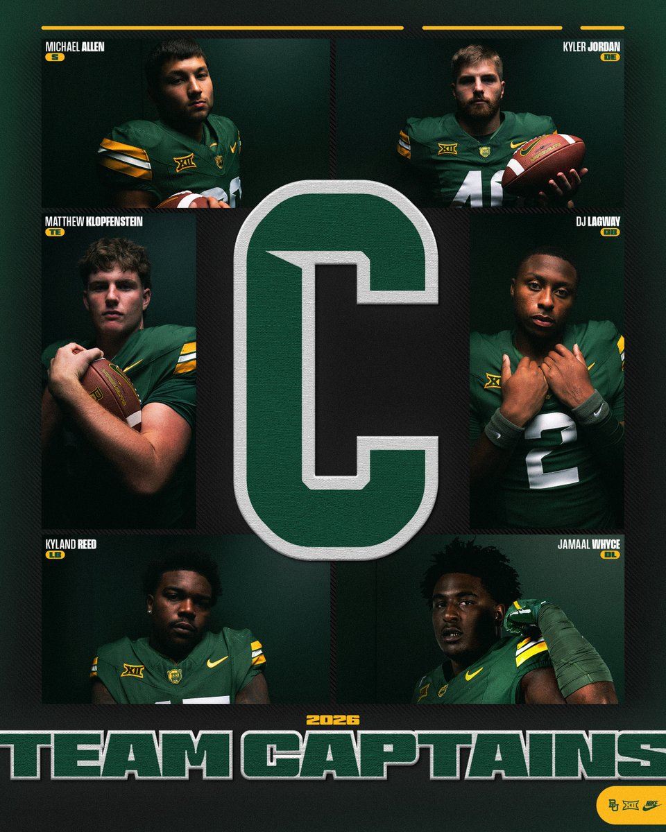 Baylor Football: Our 2026 captains 🐻