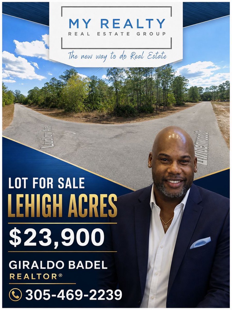 Badell_Realtor's tweet photo. 🌴 ¡LOTE EN VENTA EN LEHIGH ACRES! 🌴

Excelente oportunidad para construir la casa de tus sueños o invertir en una zona en crecimiento.

📍 Lehigh Acres, Florida
💰 Precio: $23,900

Para más información:

Giraldo Badel, REALTOR®️
📲 305-469-2239
My Realty Real Estate Group https://t.co/hGbkqEcT4H