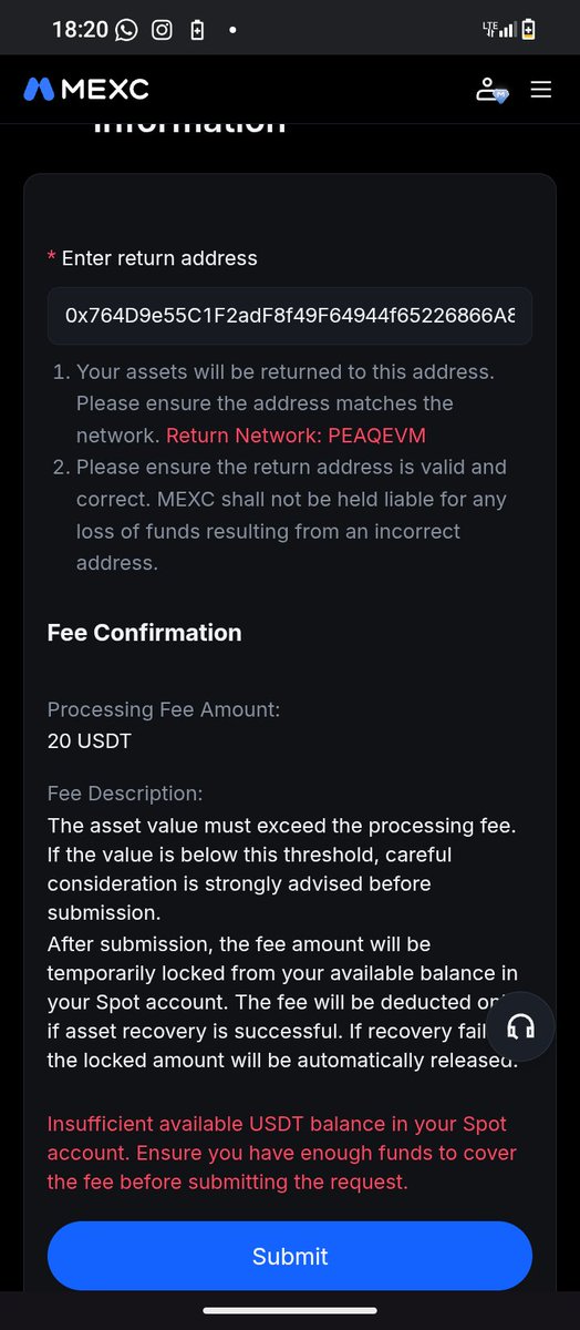 aidmannh's tweet photo. @MEXC I am still waiting for your response regarding my assets recovery. After applying for my asset a
20$ fee for asset recovery seems way too high. I don't think this is fair
@MEXC https://t.co/ercv2jIp5u