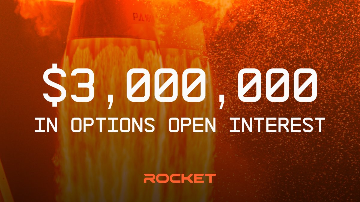 RCKTFoundation's tweet photo. We launched Options on Rocket Beta on September 1.

A few days later, we’ve crossed $3M in open interest.

Onchain options are waking up. This is only the beginning. https://t.co/nGki4SWgX1