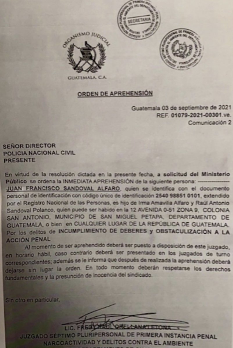 JSandoval1982's tweet photo. Hoy se cumplen cinco años de la primera orden de captura en mi contra. Cambió el gobierno, cambió el MP, pero para nosotros todo sigue igual. Y hoy una defensora de DD. HH. dijo que los fiscales perseguidos no merecemos nada porque no éramos defensores de derechos humanos: “solo hacíamos nuestro trabajo”.

Perdón, papás. Yo solo estaba trabajando.