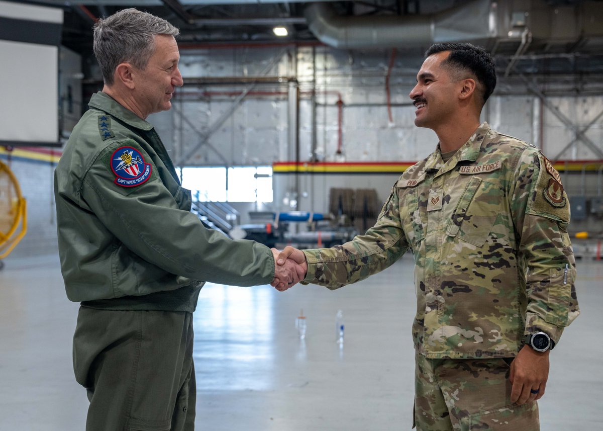 thejointstaff's tweet photo. On Sept. 1 at Hill Air Force Base, Gen. Dan Caine met with Airmen from the 649th Munitions Squadron and mission-support teams from the 75th and 388th wings who build, sustain, and support the capabilities our Joint Force relies on every day.
 
He recognized several Airmen for outstanding service and contributions to mission readiness. Their skill, discipline, and attention to detail are essential to maintaining a ready and capable force.
