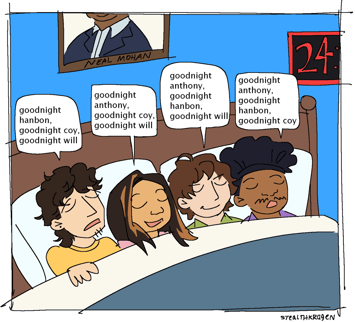 stealthkragen's tweet photo. bunch of friends fact #11: they all sleep like this in real life https://t.co/JsytamIui8
