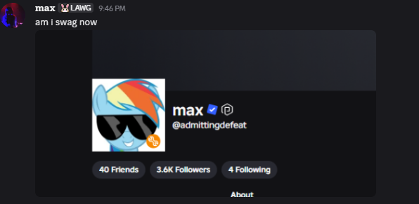 biscuitify's tweet photo. @ValraSwag i personally used it to become swag rainbow dash https://t.co/VA7N6Zkjue