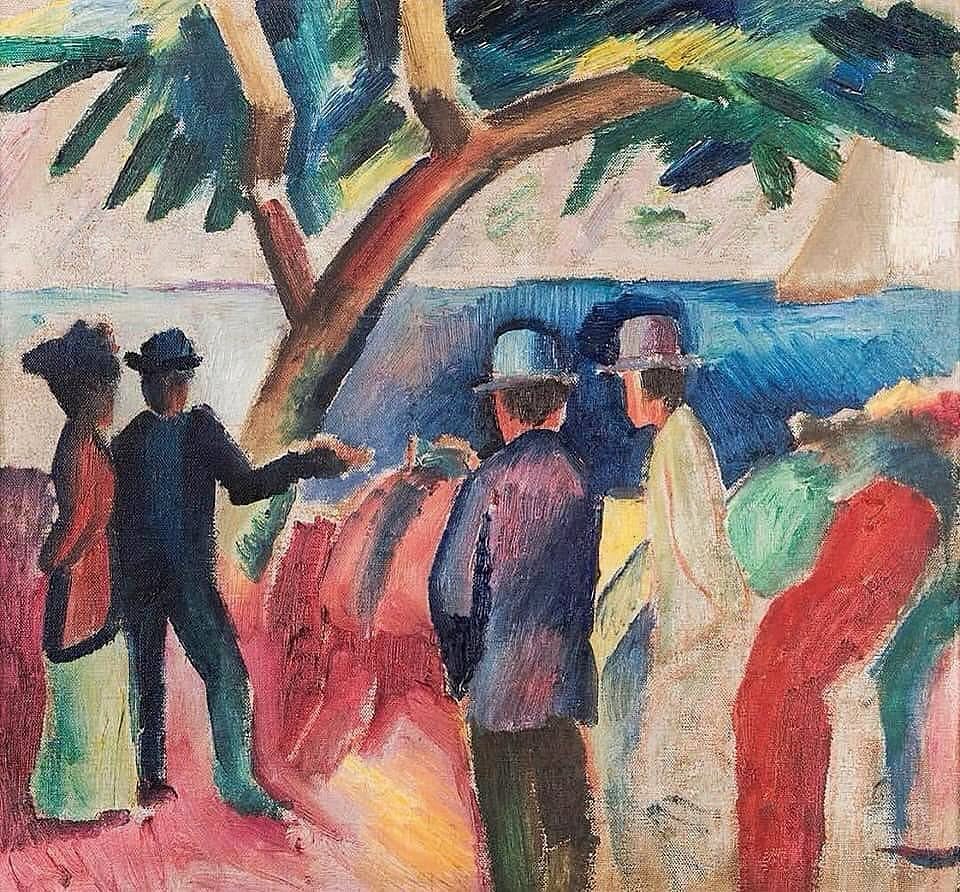 LuizSantosMusic's tweet photo. August Macke, “Strollers at the Lake II,” 1912, oil on canvas. Neue Galerie New York. 
#art #arts #finearts https://t.co/8iW93xfu8X