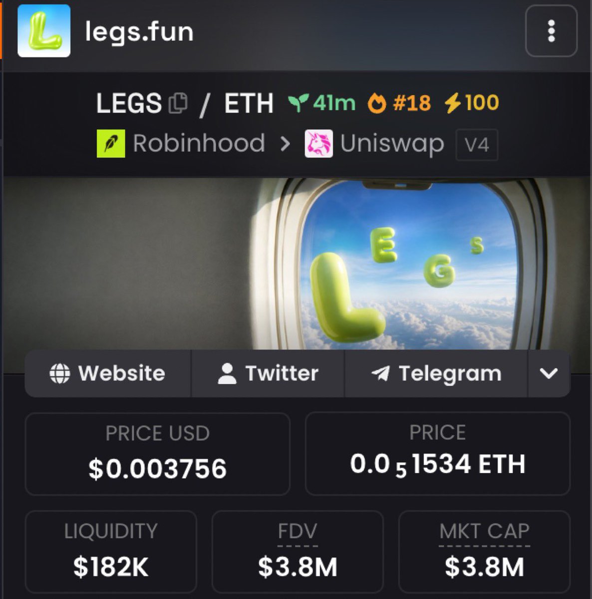 hailey_cryptoo's tweet photo. I made $4.6m with $PONS, and i just put $20k into $legs.

ca: 0x8fcf98e1348d3ddee46cdd15a5c7d9a8d423077d

let me explain something, @legsdotfun looks like a brand new, seriously revolutionary project on the robinhood network.

it’s giving me the exact same vibes i had when i bought $PONS. a lot of people called me crazy back then, but you know what happened next? i shut them the fuck up.

i’m here to make money, and when i see opportunities like this, i’m not going to pass them up.

You are still not following me 🫵🫵

Stay poor 🥶🥶