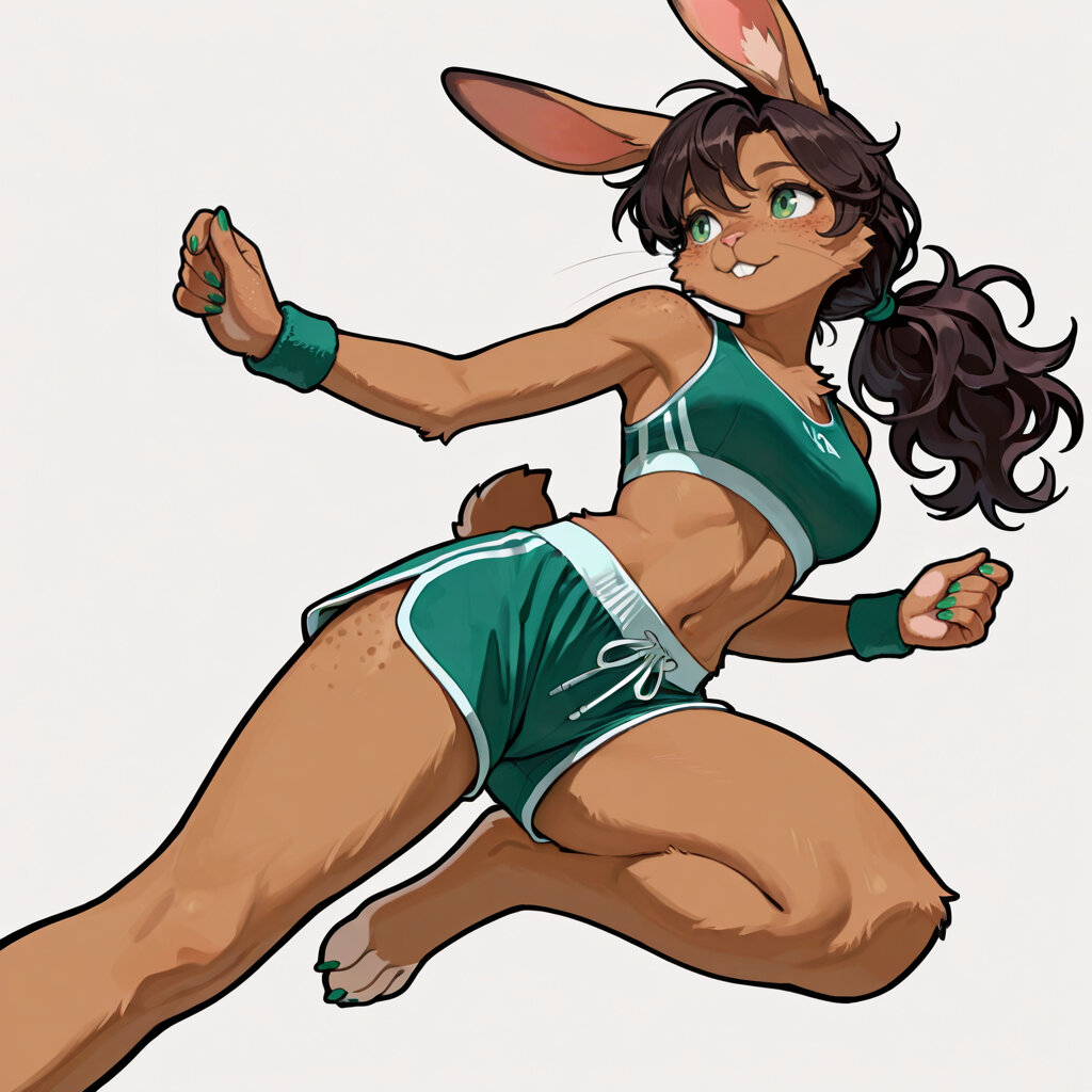 Sc0re_Up's tweet photo. I've been too sick to go for a run this month- but gonna push through it! Go go Albeny! #furry #oc #aiart https://t.co/qAnjjO5F0b