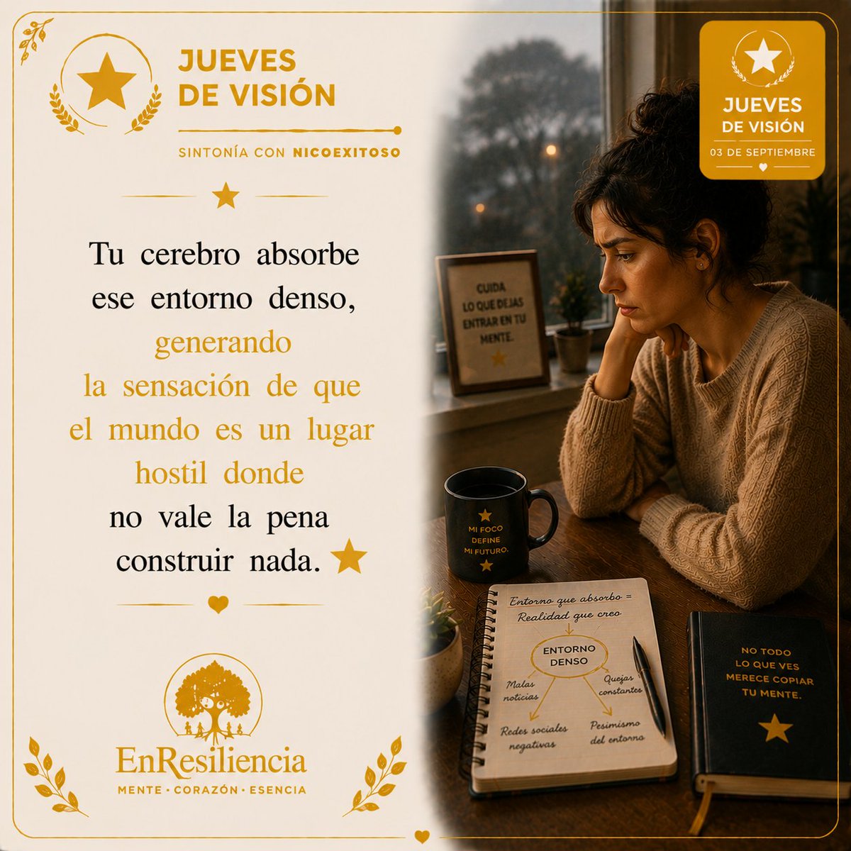 NicoExitoso's tweet photo. Si permites que el ruido y la negatividad del exterior saturen 💥 tus pensamientos, será imposible mantener la esperanza y la claridad para construir tus proyectos.💡La visión que tienes del futuro depende de la calidad de los estímulos que consumes hoy.🎯

 #Consiente #Proposito https://t.co/xOUUwkvyU5