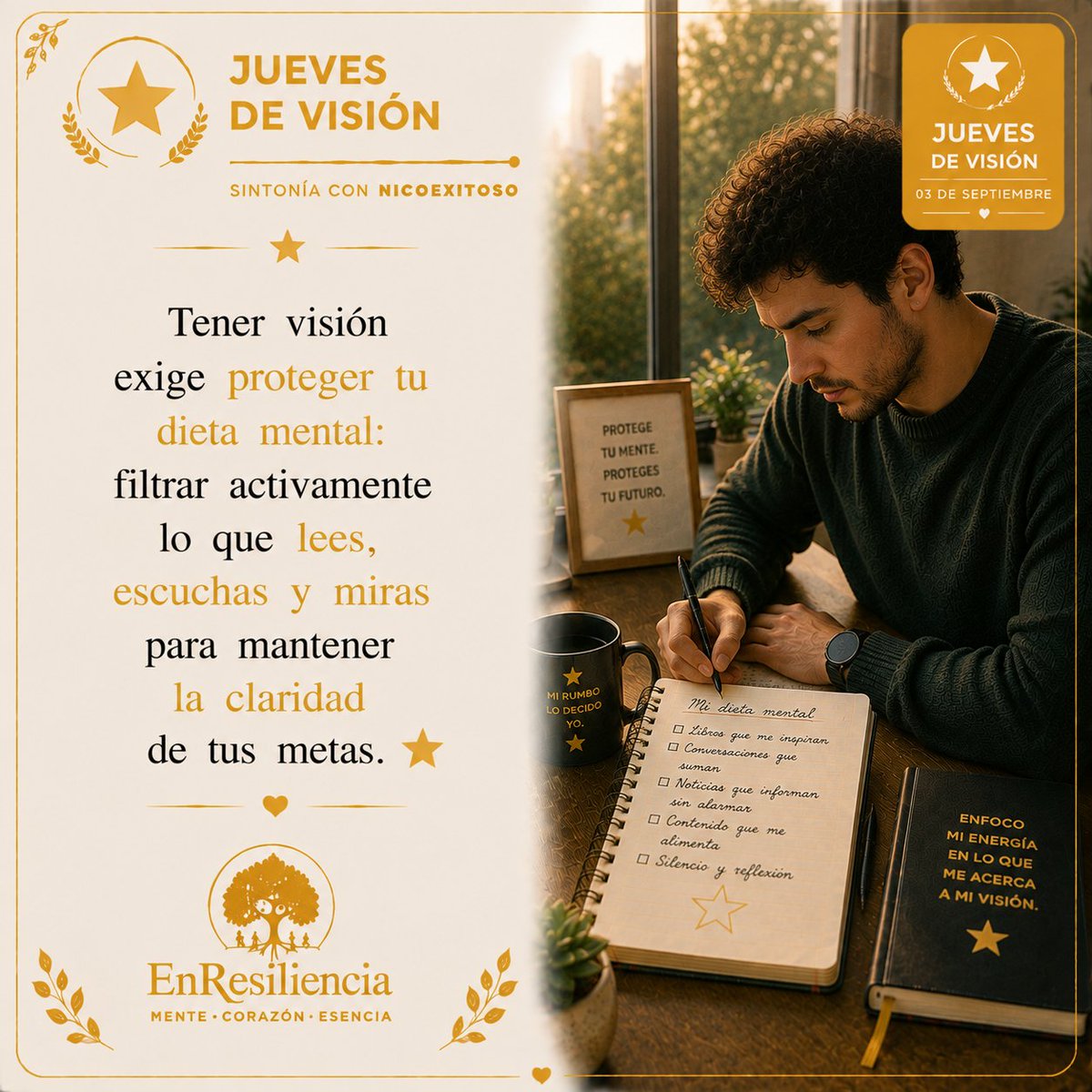 NicoExitoso's tweet photo. Si permites que el ruido y la negatividad del exterior saturen 💥 tus pensamientos, será imposible mantener la esperanza y la claridad para construir tus proyectos.💡La visión que tienes del futuro depende de la calidad de los estímulos que consumes hoy.🎯

 #Consiente #Proposito https://t.co/xOUUwkvyU5