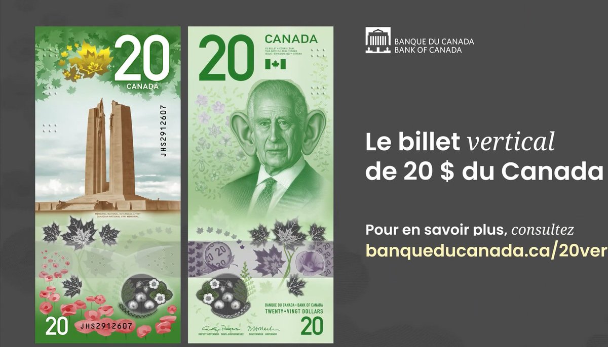 cottusmarcus's tweet photo. découvrez le nouveau billet de 20$ à l’effigie du roi Charles III https://t.co/elNjyIU9N5