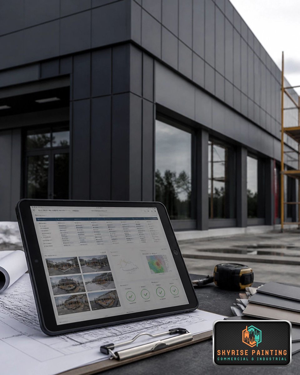 SkyriseP's tweet photo. Execution discipline wins bids. Phased scheduling, daily documentation, photo updates, and climate-risk management: not the lowest price. Choose Skyrise #SkyrisePainting https://t.co/imzucwZIJM